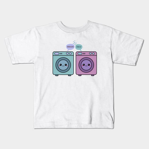 Kawaii Washing Machine Kids T-Shirt by Sasyall